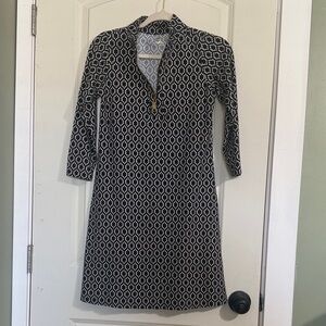 Elegant Black and White Patterned Spartina 449 Dress